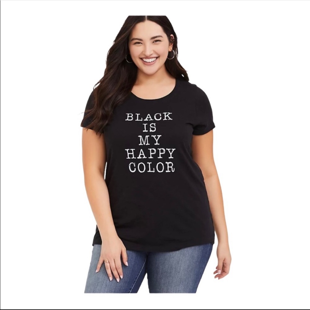 Torrid BLACK IS MY HAPPY COLOR T-shirt